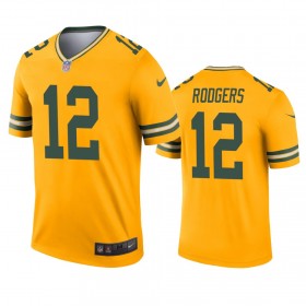 Tröjor Green Bay Packers Aaron Rodgers 12 Gold Inverted Legend - Män